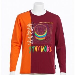 Switch Remarkable Kids Graphic Shirt XL 18-20 Red Orange Long Sleeve Stay Woke‎